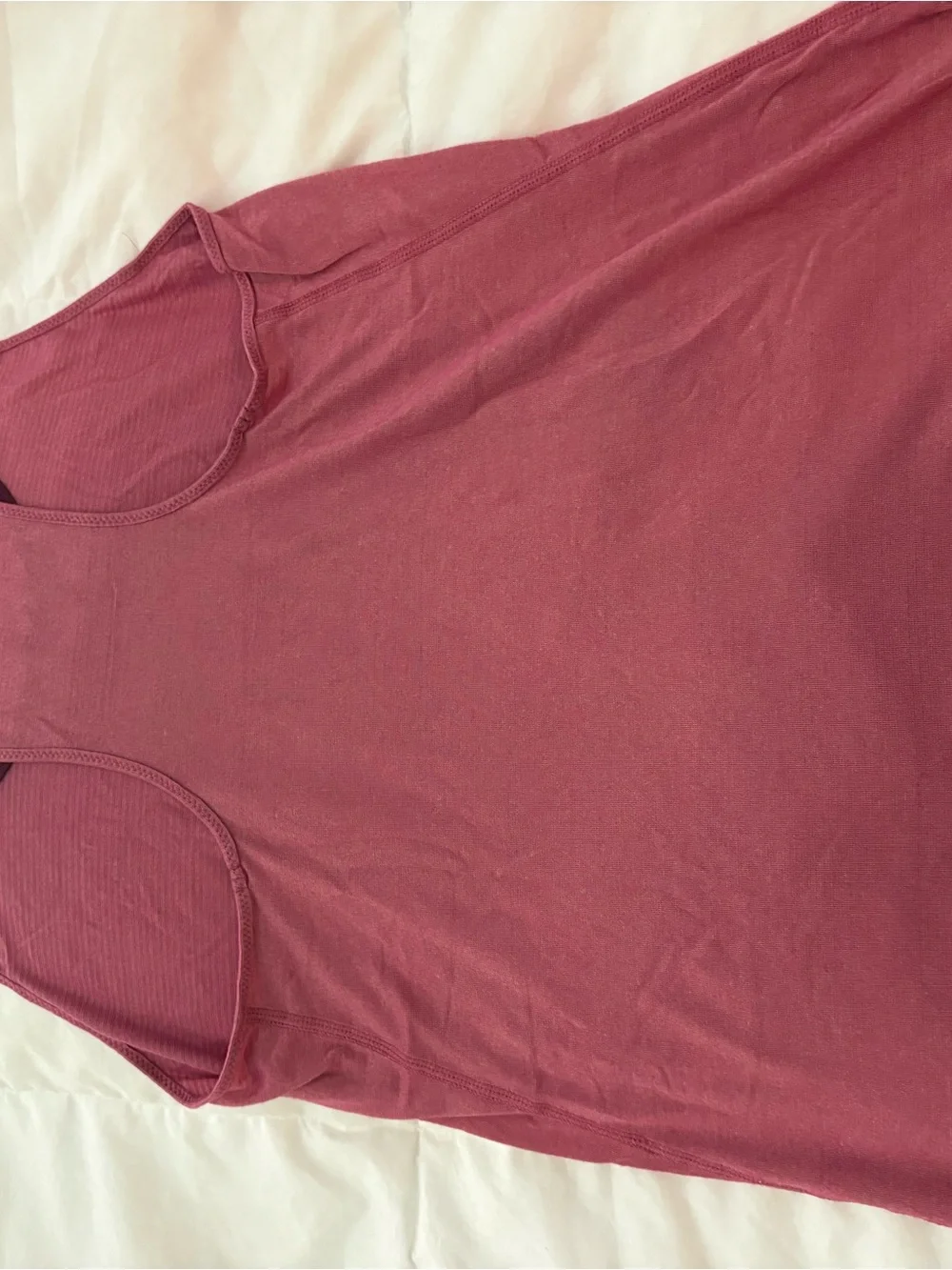 lululemon athletica Rose Pink racerback tank with Burgundy Trim